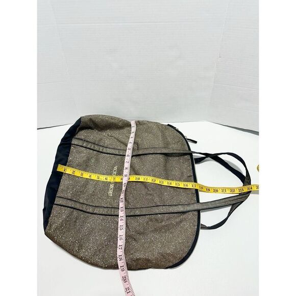 Victoria's Secret Women's Weekender‎ Metallic Glitter Tote Bag Gold Black - Picture 12 of 14